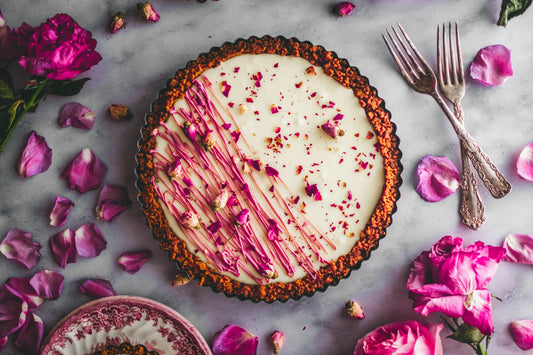 White Chocolate Tart w Raspberry and Rose